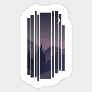 Night landscape illustration Sticker